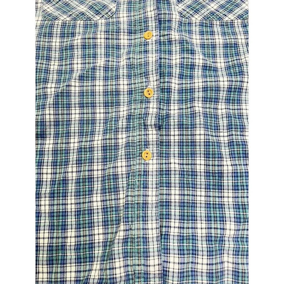 Vintage Faded Glory Sleeveless Shirt Womens Size Large Plaid Grunge Button Front - Picture 2 of 8